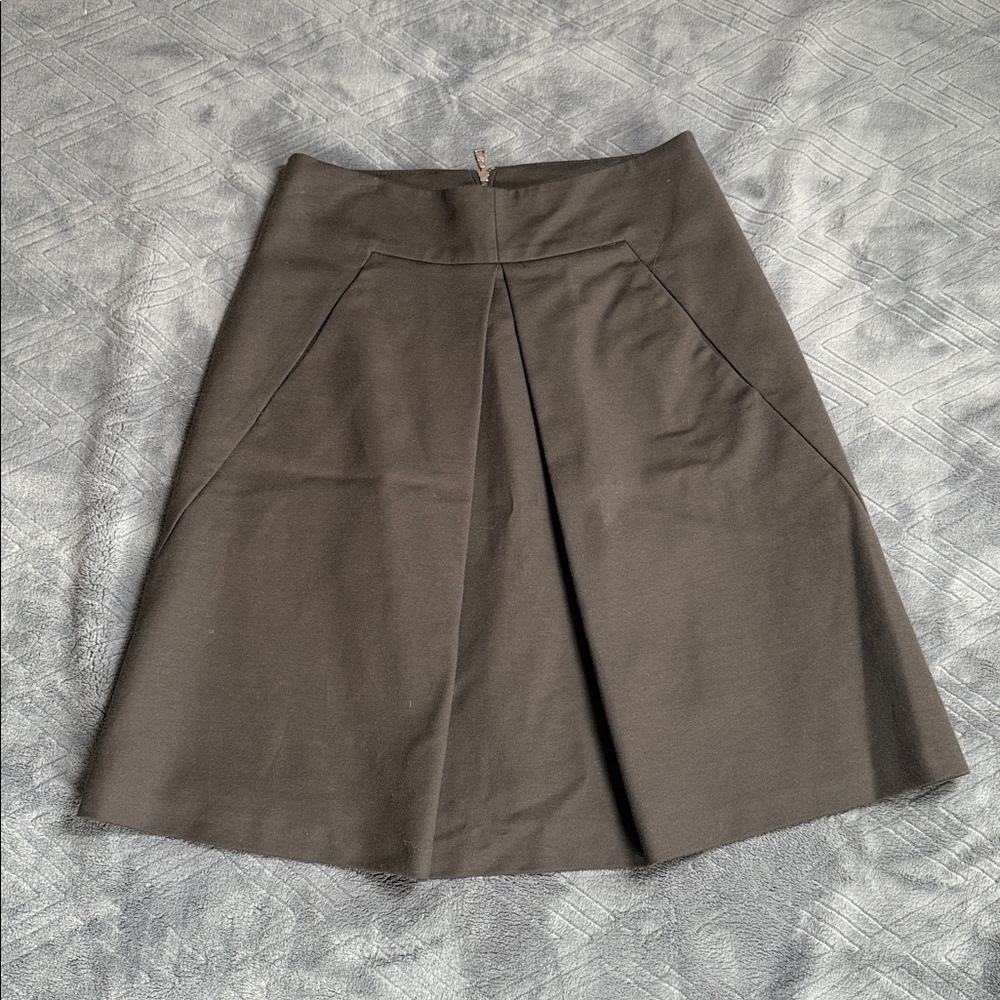 Zara Woman Skirt A-line Knee Length Midi Brown Lined With Pockets